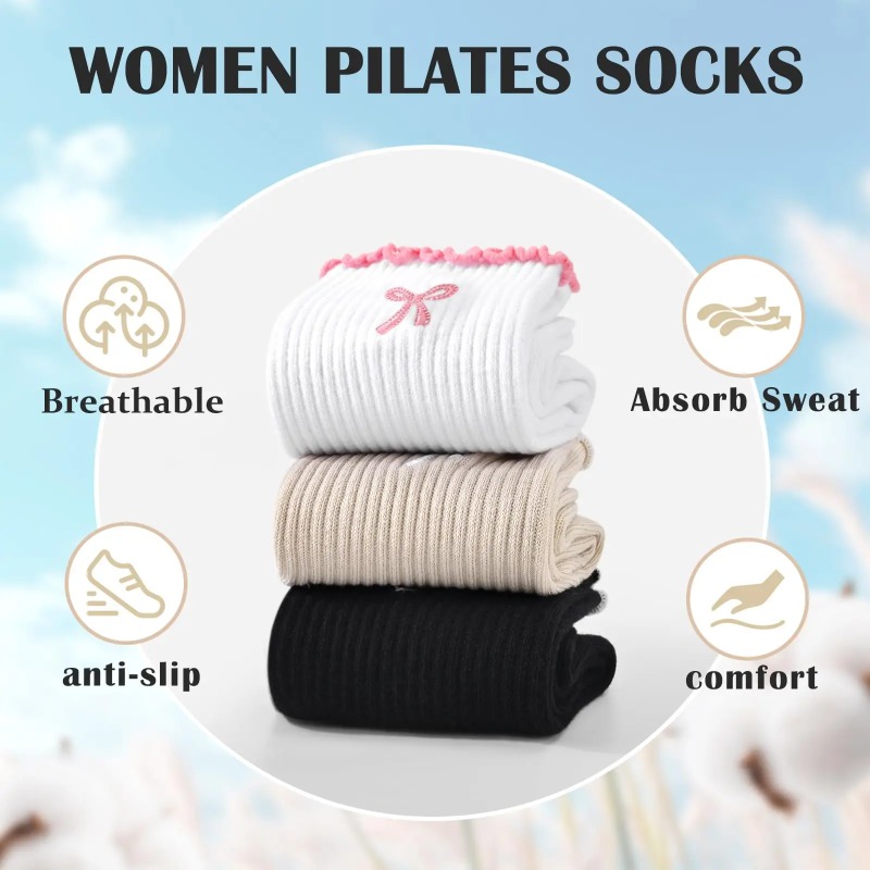 Yoga Fitness Dance - Professional Yoga Socks, Cotton Strap Silicone