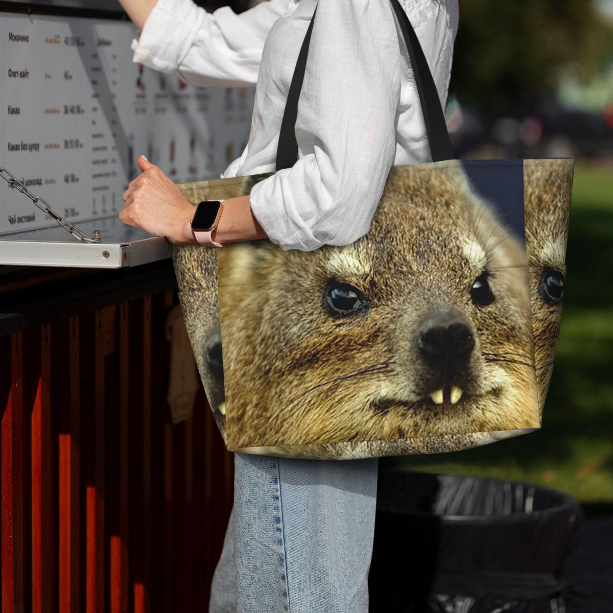 Rock Hyrax Photo Beach Tote Ba - Yoga Fitness Photos 评论和价格