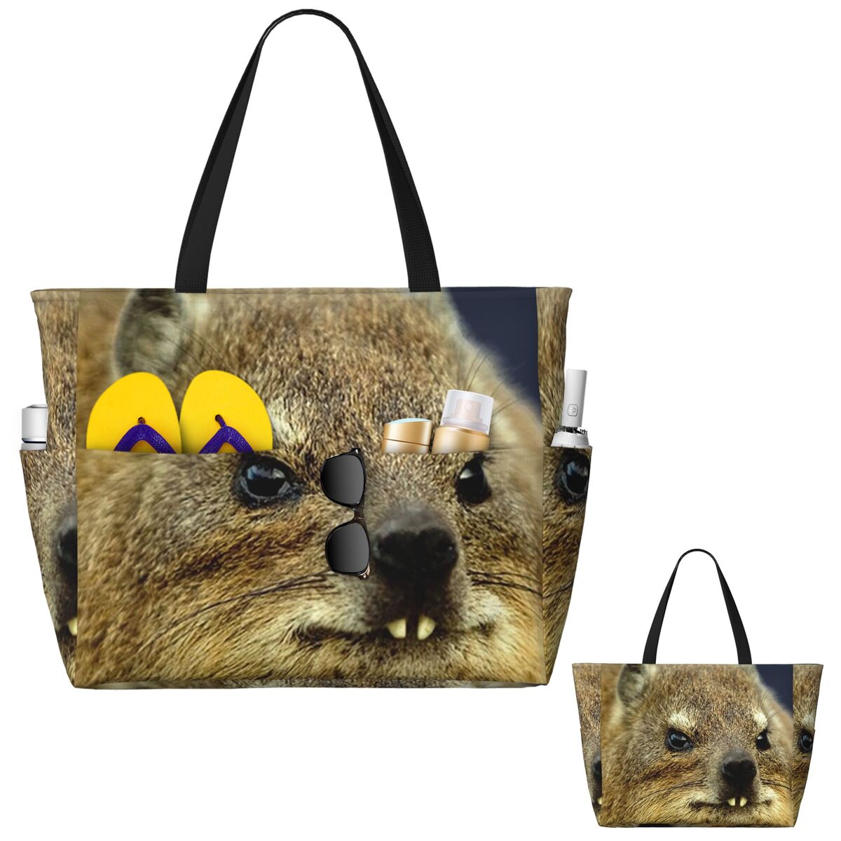 Rock Hyrax Photo Beach Tote Ba - Yoga Fitness Photos 评论和价格