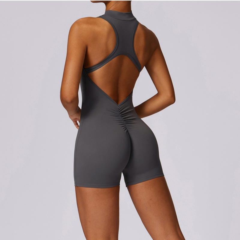 Summer Zipper Workout Jumpsuit - Yoga Overall Fitness 评论和价格